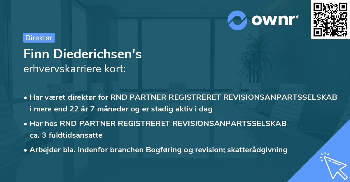 Finn Diederichsen's erhvervskarriere kort