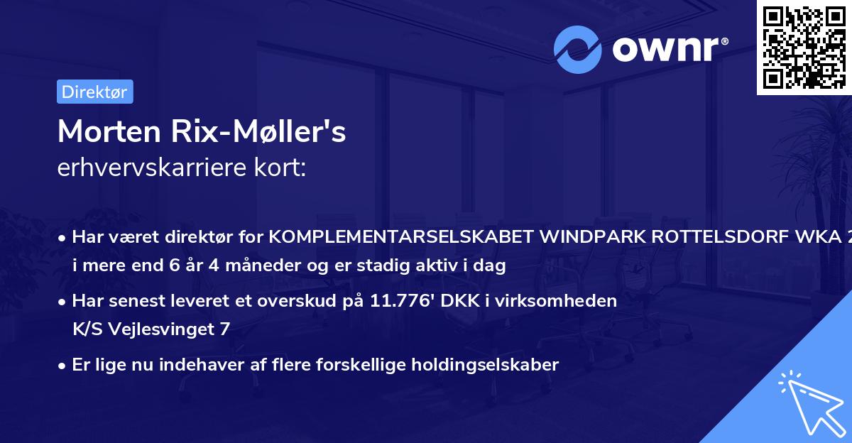Morten Rix-Møller's erhvervskarriere kort