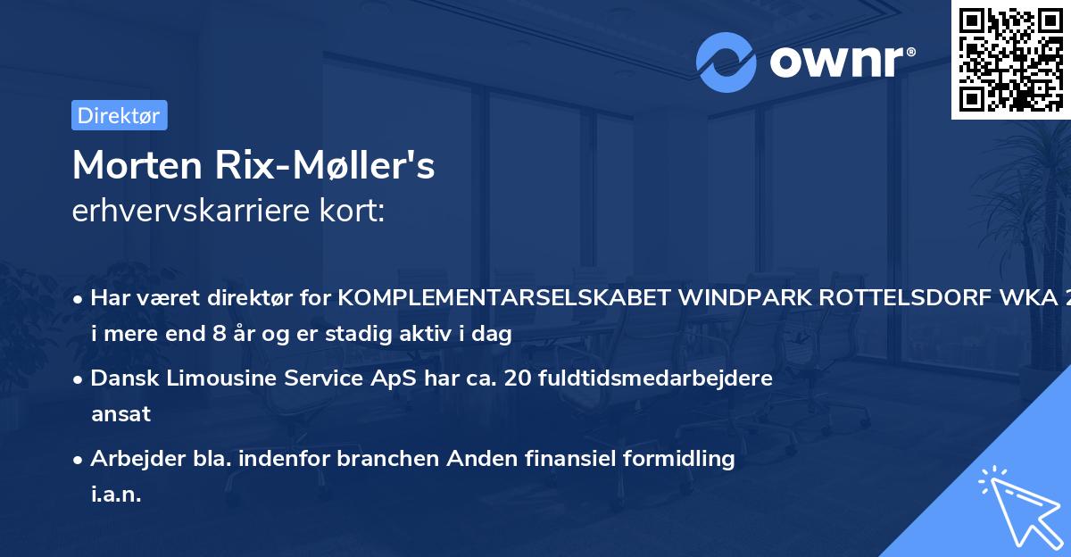 Morten Rix-Møller's erhvervskarriere kort