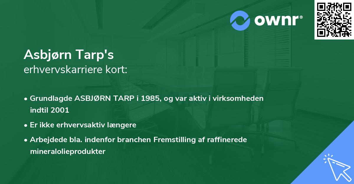 Asbjørn Tarp's erhvervskarriere kort