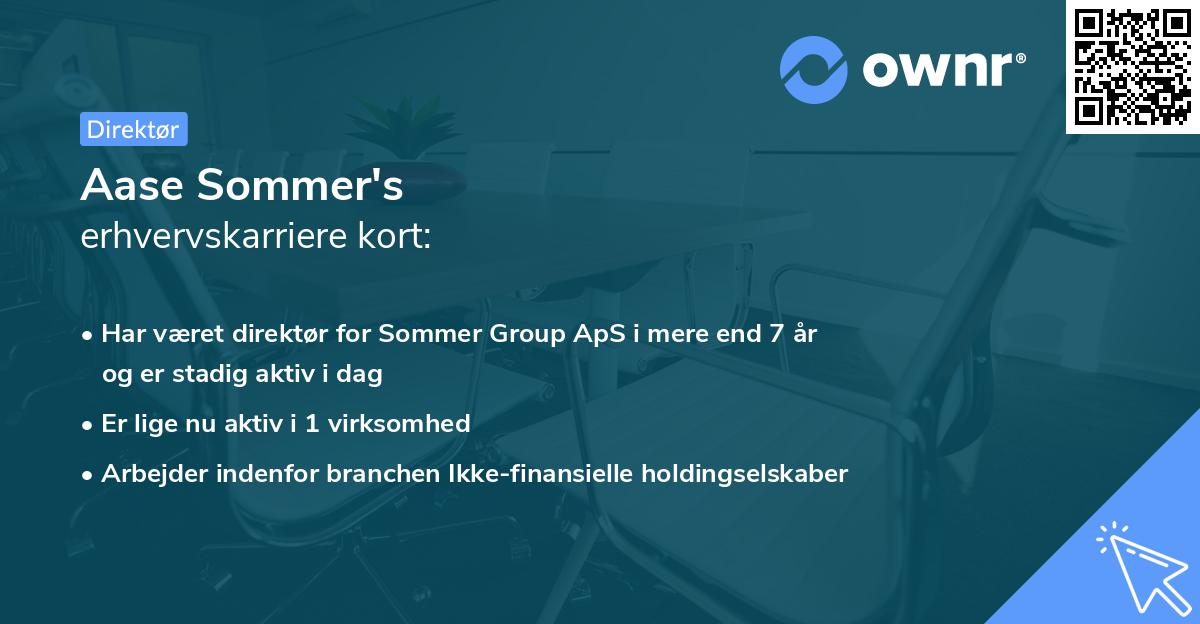 Aase Sommer's erhvervskarriere kort