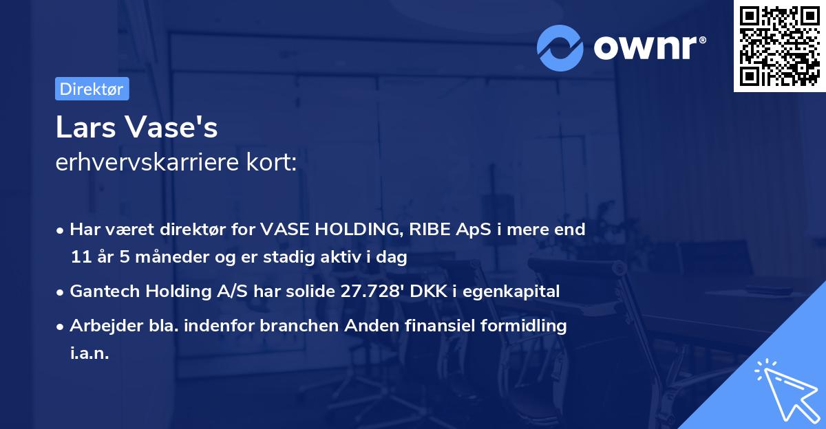 Lars Vase's erhvervskarriere kort