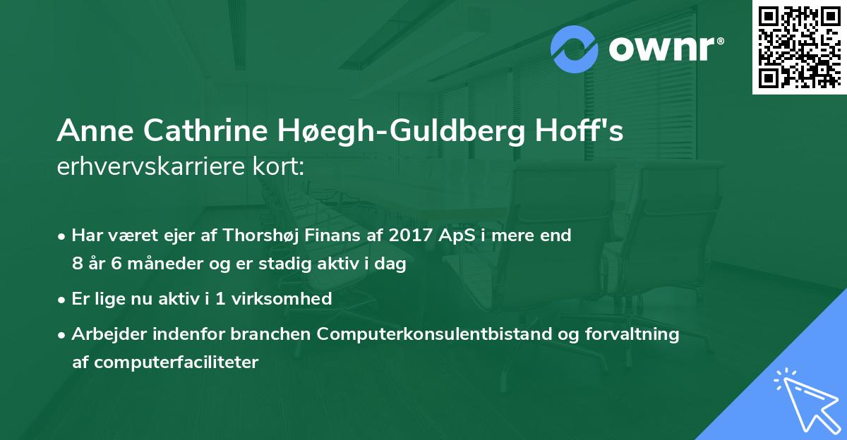 Anne Cathrine Høegh-Guldberg Hoff's erhvervskarriere kort