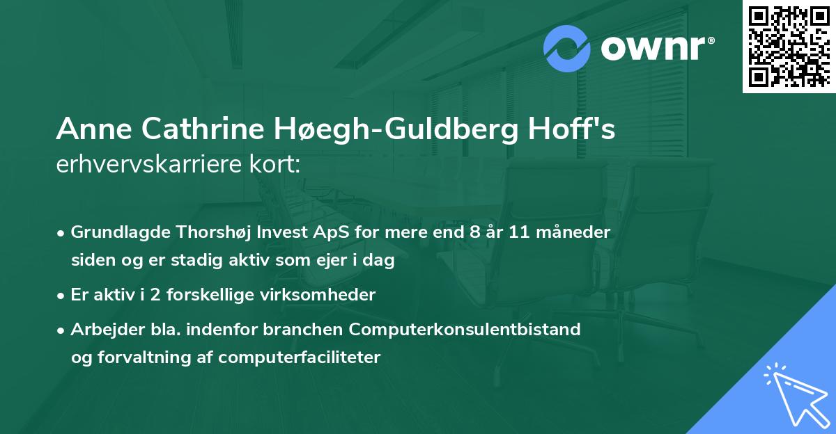 Anne Cathrine Høegh-Guldberg Hoff's erhvervskarriere kort