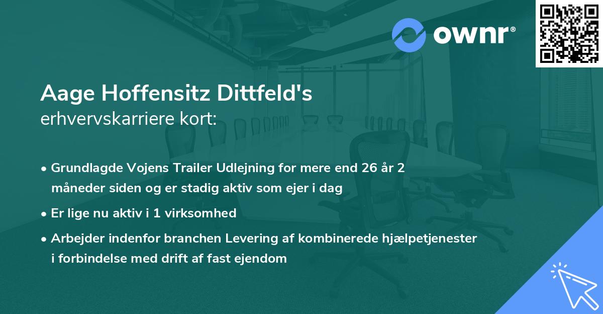 Aage Hoffensitz Dittfeld's erhvervskarriere kort