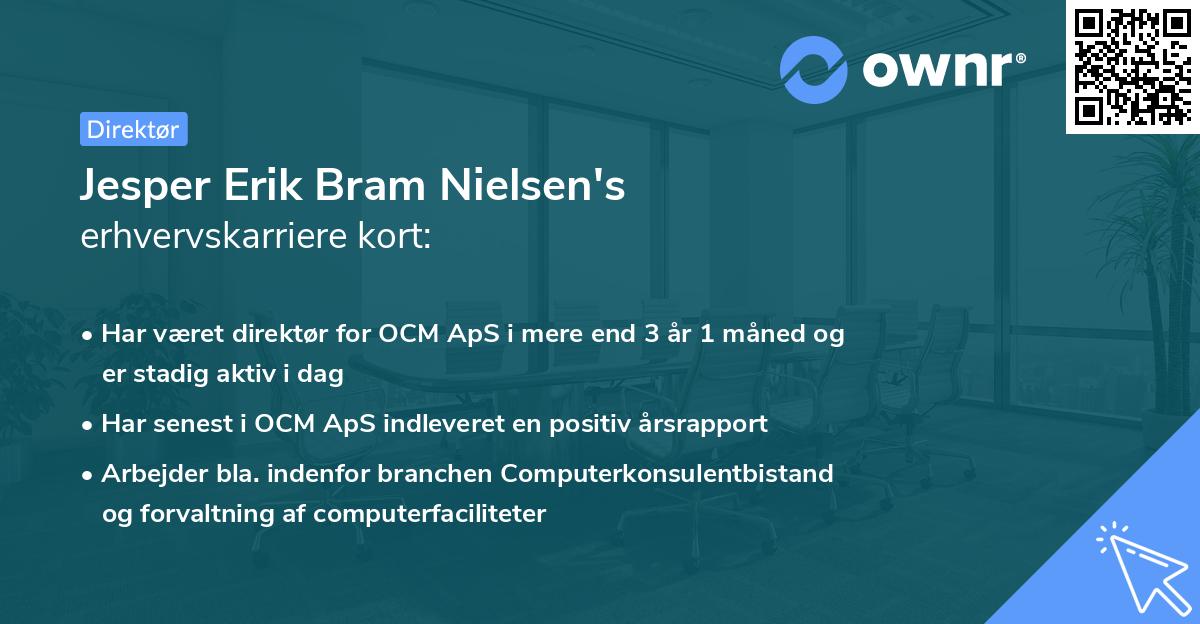 Jesper Erik Bram Nielsen's erhvervskarriere kort