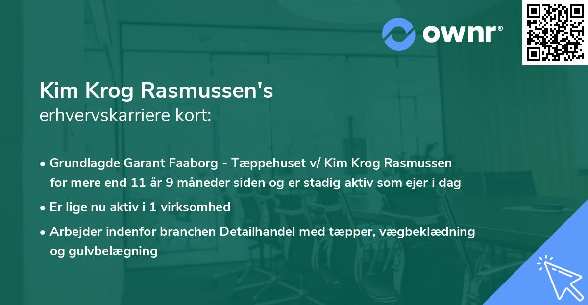 Kim Krog Rasmussen's erhvervskarriere kort