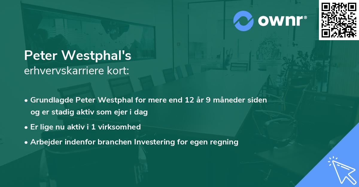 Peter Westphal's erhvervskarriere kort