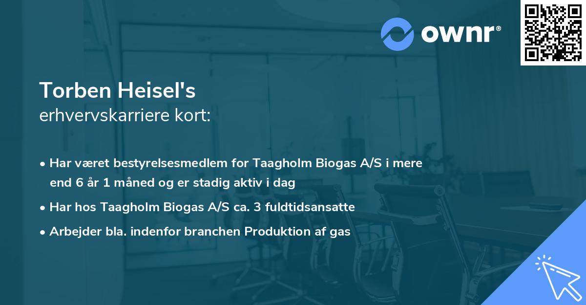 Torben Heisel's erhvervskarriere kort