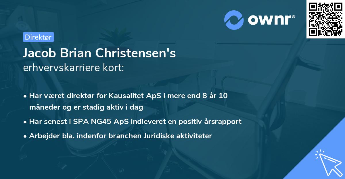 Jacob Brian Christensen's erhvervskarriere kort