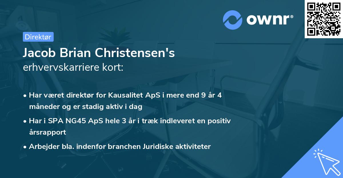 Jacob Brian Christensen's erhvervskarriere kort