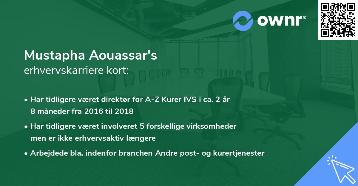Mustapha Aouassar's erhvervskarriere kort