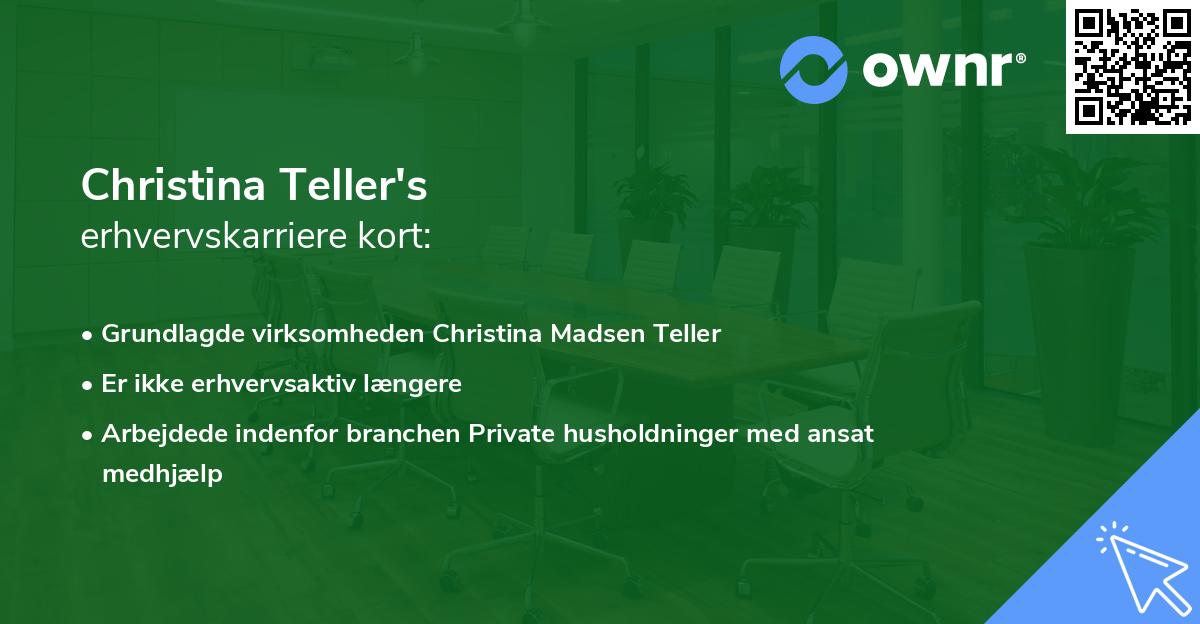Christina Teller's erhvervskarriere kort