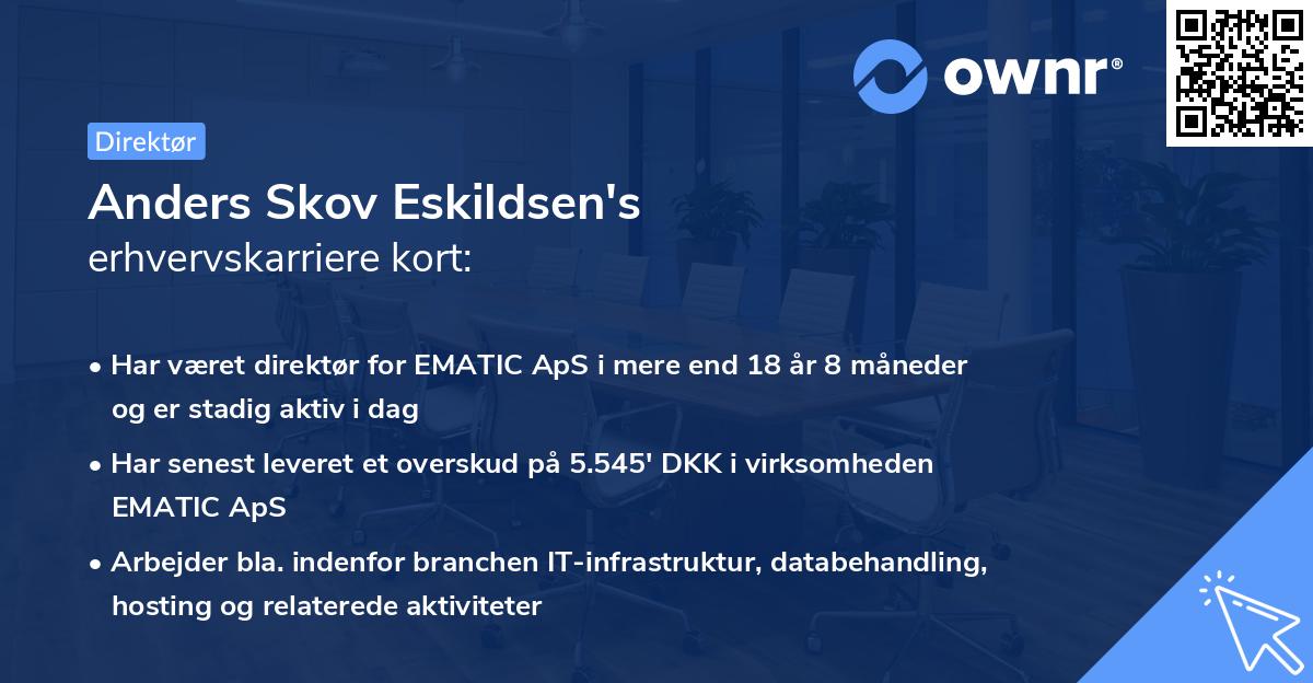 Anders Skov Eskildsen's erhvervskarriere kort