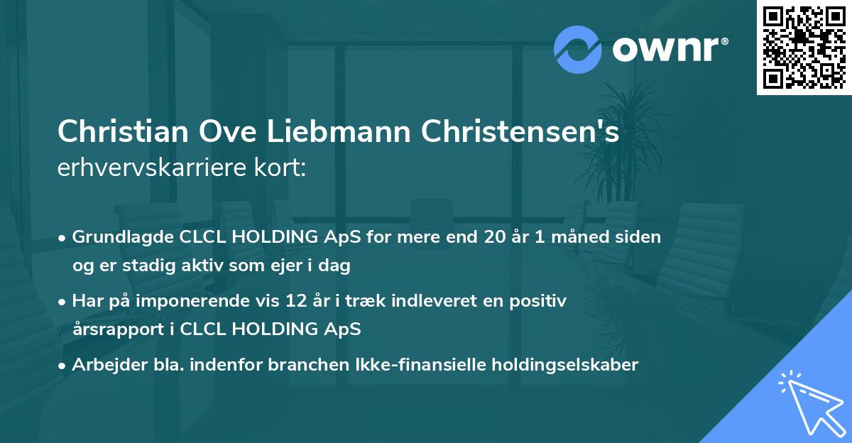 Christian Ove Liebmann Christensen's erhvervskarriere kort