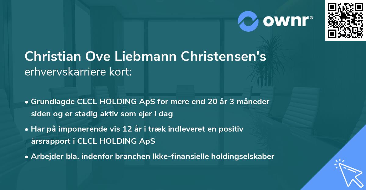 Christian Ove Liebmann Christensen's erhvervskarriere kort