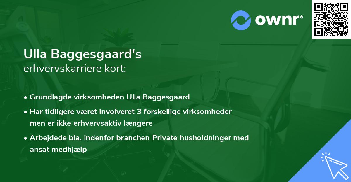 Ulla Baggesgaard's erhvervskarriere kort