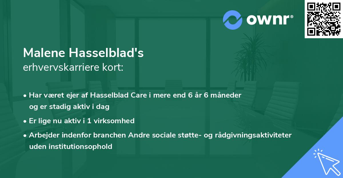 Malene Hasselblad's erhvervskarriere kort