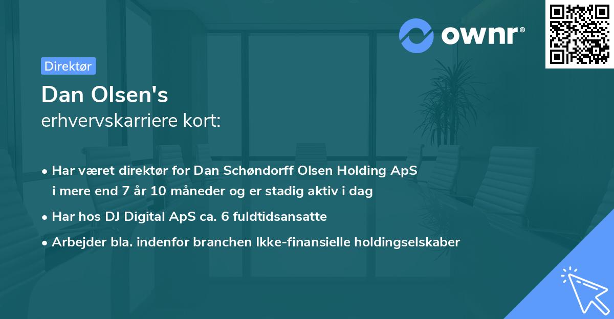 Dan Olsen's erhvervskarriere kort