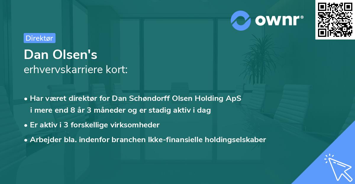 Dan Olsen's erhvervskarriere kort