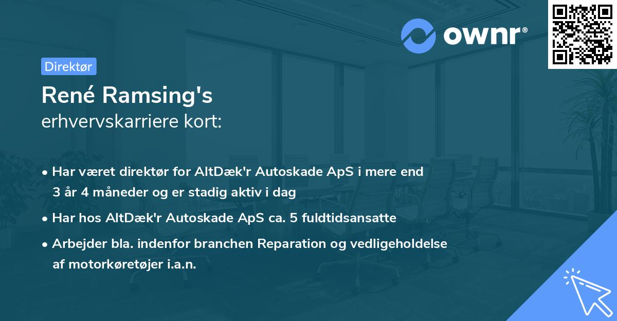 René Ramsing's erhvervskarriere kort