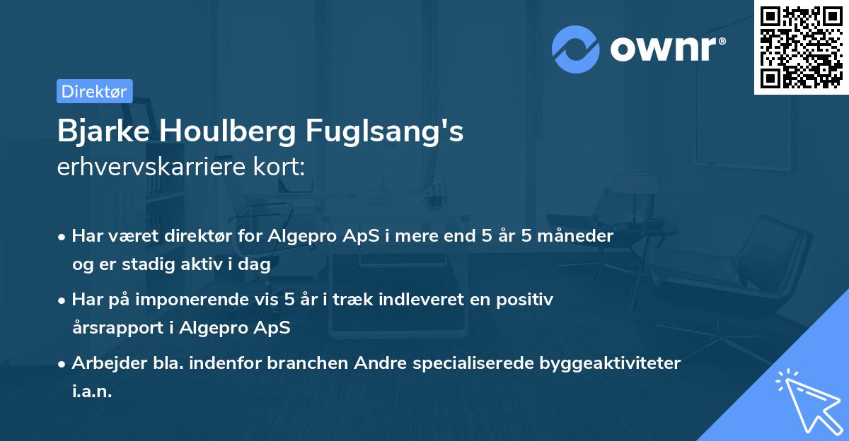 Bjarke Houlberg Fuglsang's erhvervskarriere kort