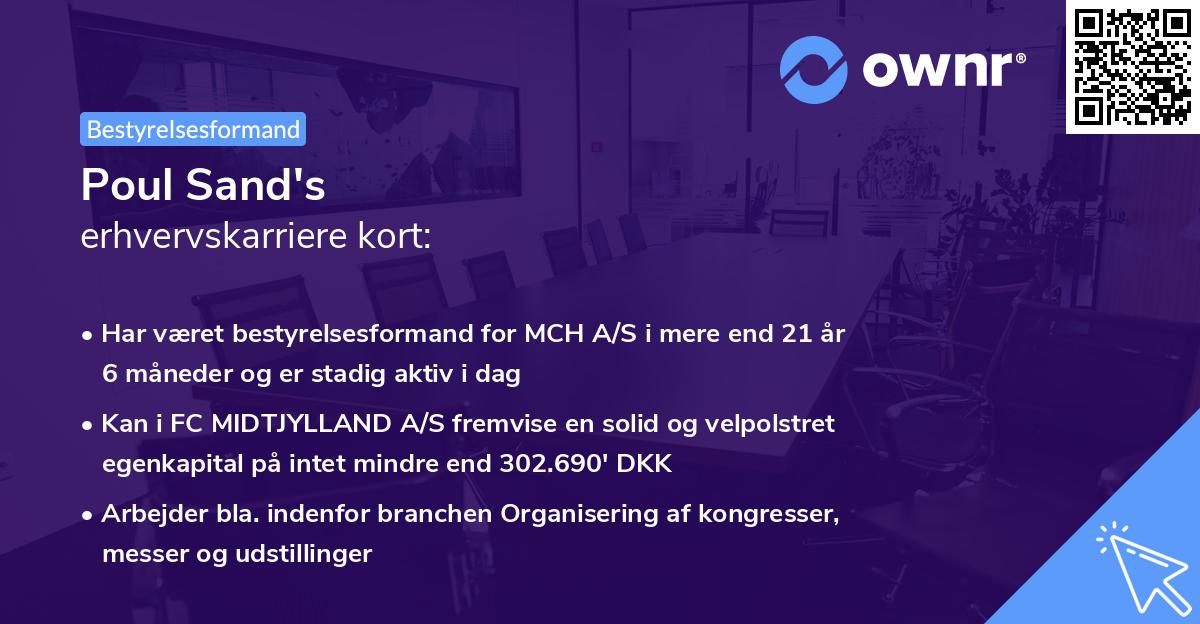 Poul Sand's erhvervskarriere kort