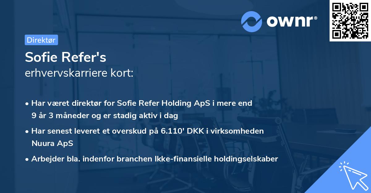 Sofie Refer's erhvervskarriere kort