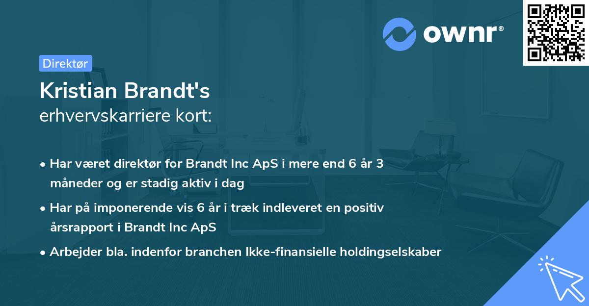 Kristian Brandt's erhvervskarriere kort