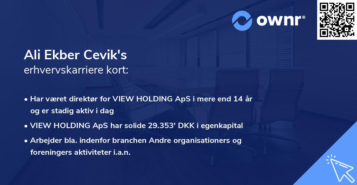 Ali Ekber Cevik's erhvervskarriere kort