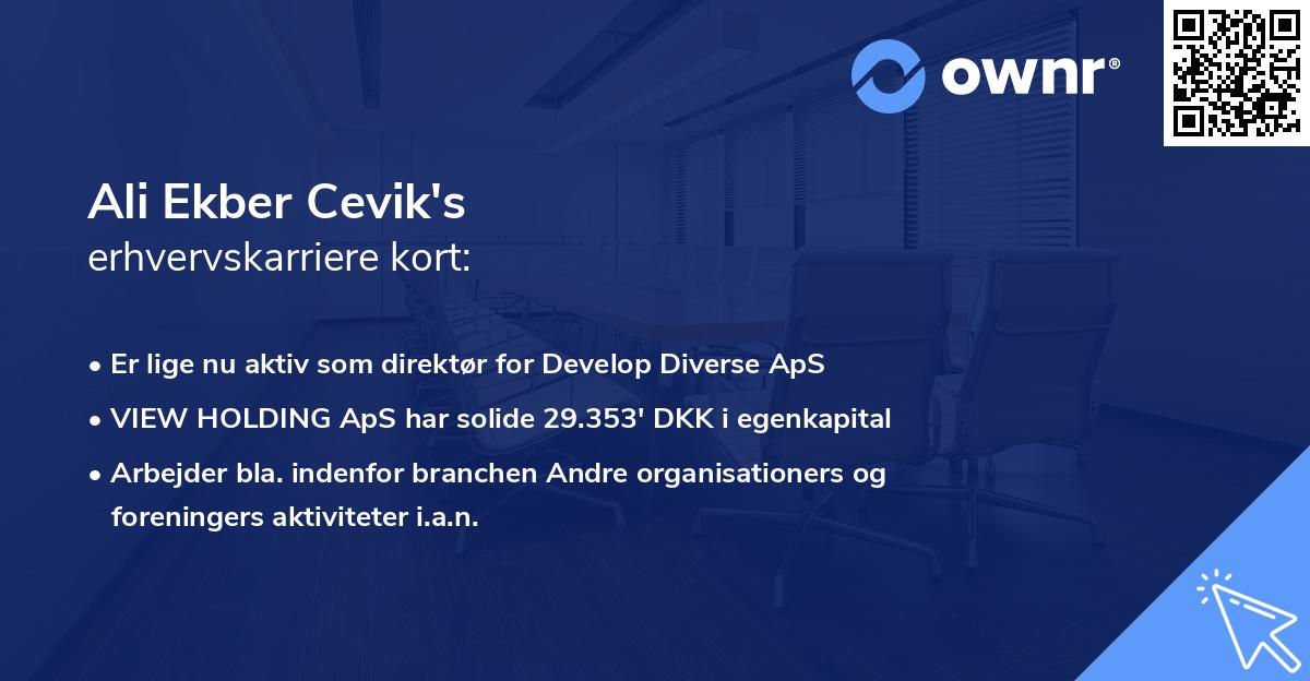 Ali Ekber Cevik's erhvervskarriere kort