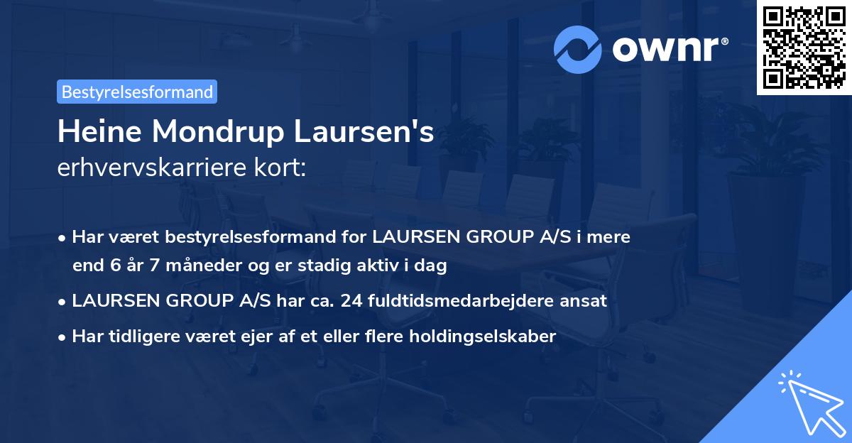 Heine Mondrup Laursen's erhvervskarriere kort