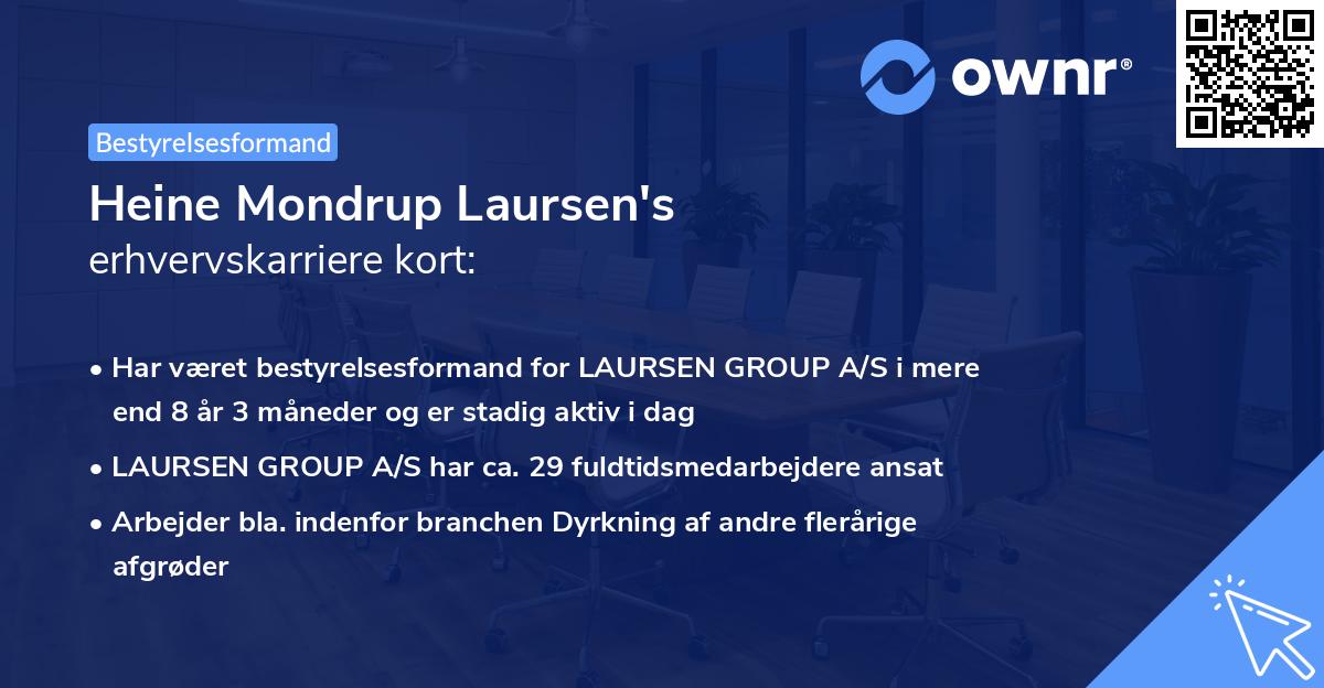 Heine Mondrup Laursen's erhvervskarriere kort