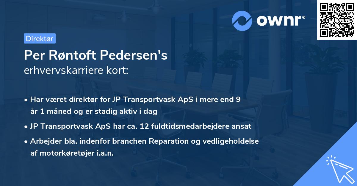 Per Røntoft Pedersen's erhvervskarriere kort