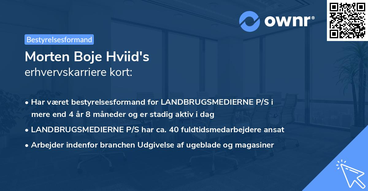 Morten Boje Hviid's erhvervskarriere kort