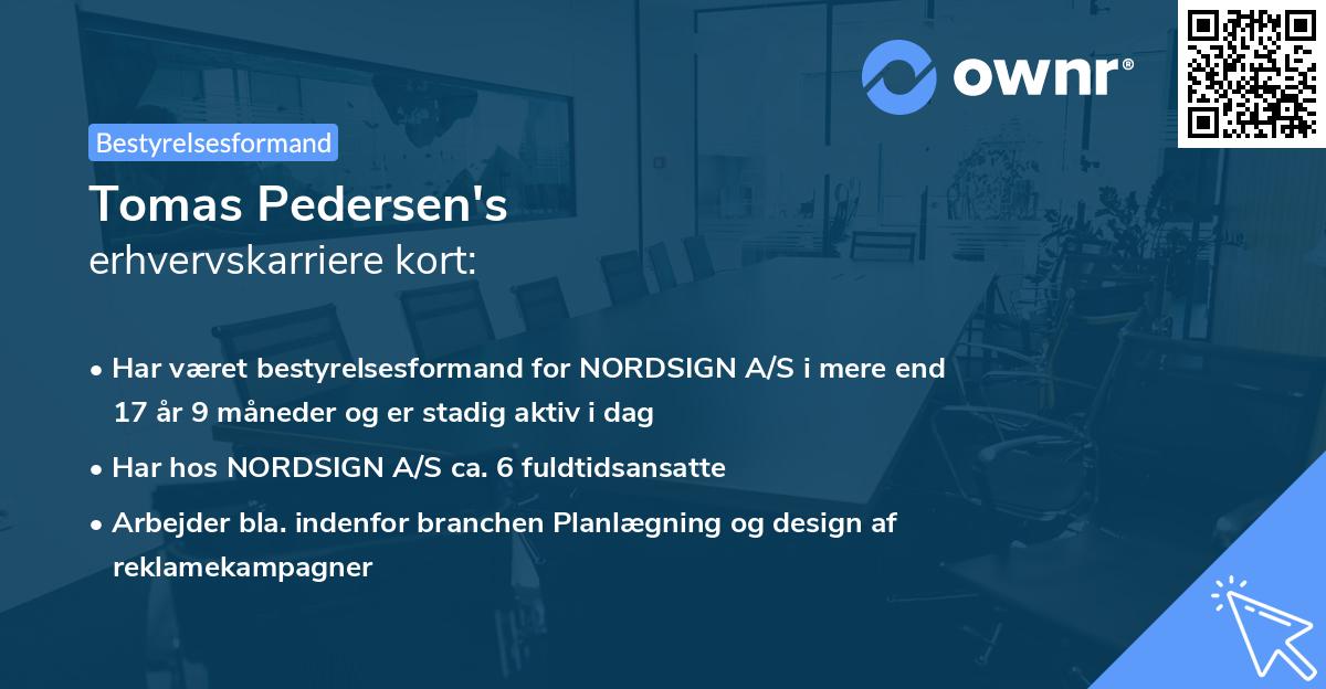 Tomas Pedersen's erhvervskarriere kort