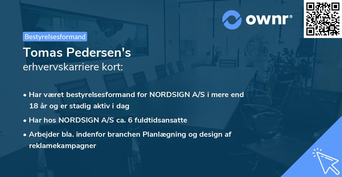 Tomas Pedersen's erhvervskarriere kort