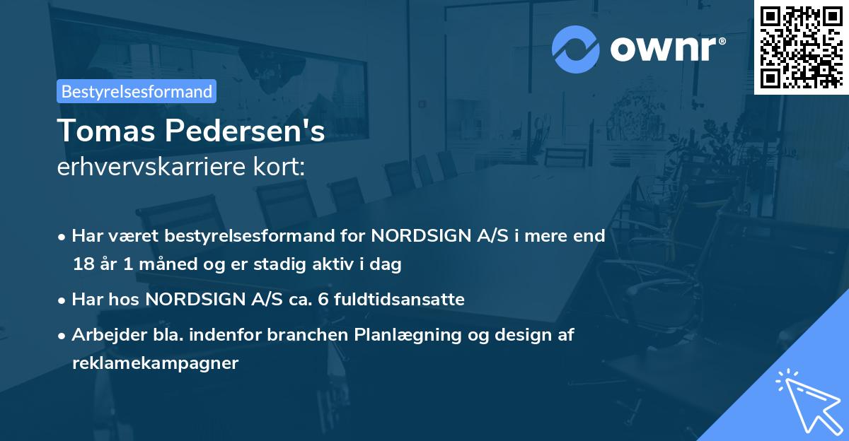 Tomas Pedersen's erhvervskarriere kort