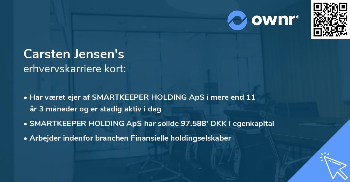 Carsten Jensen's erhvervskarriere kort