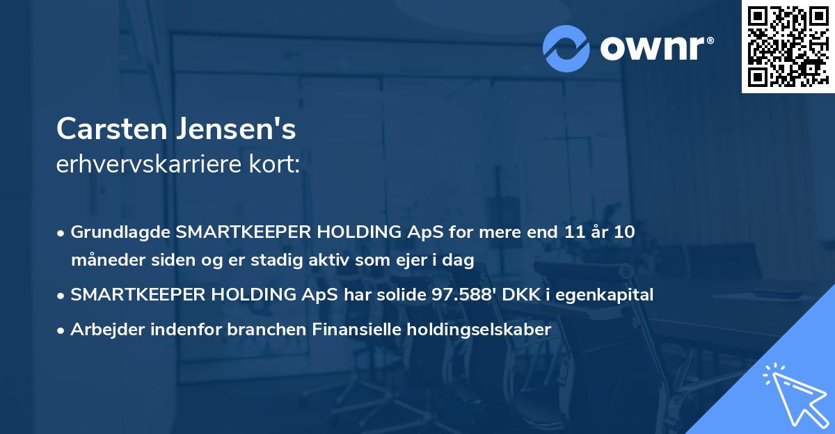 Carsten Jensen's erhvervskarriere kort