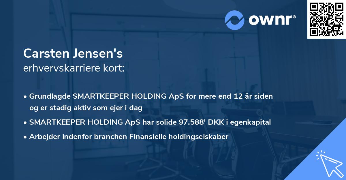 Carsten Jensen's erhvervskarriere kort