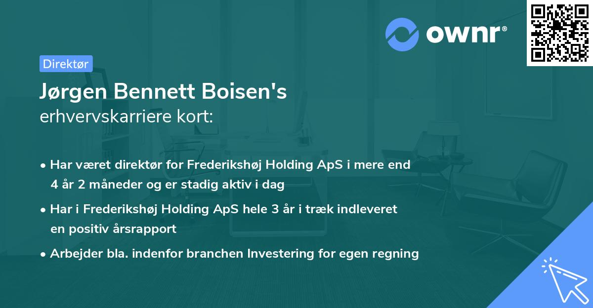 Jørgen Bennett Boisen's erhvervskarriere kort