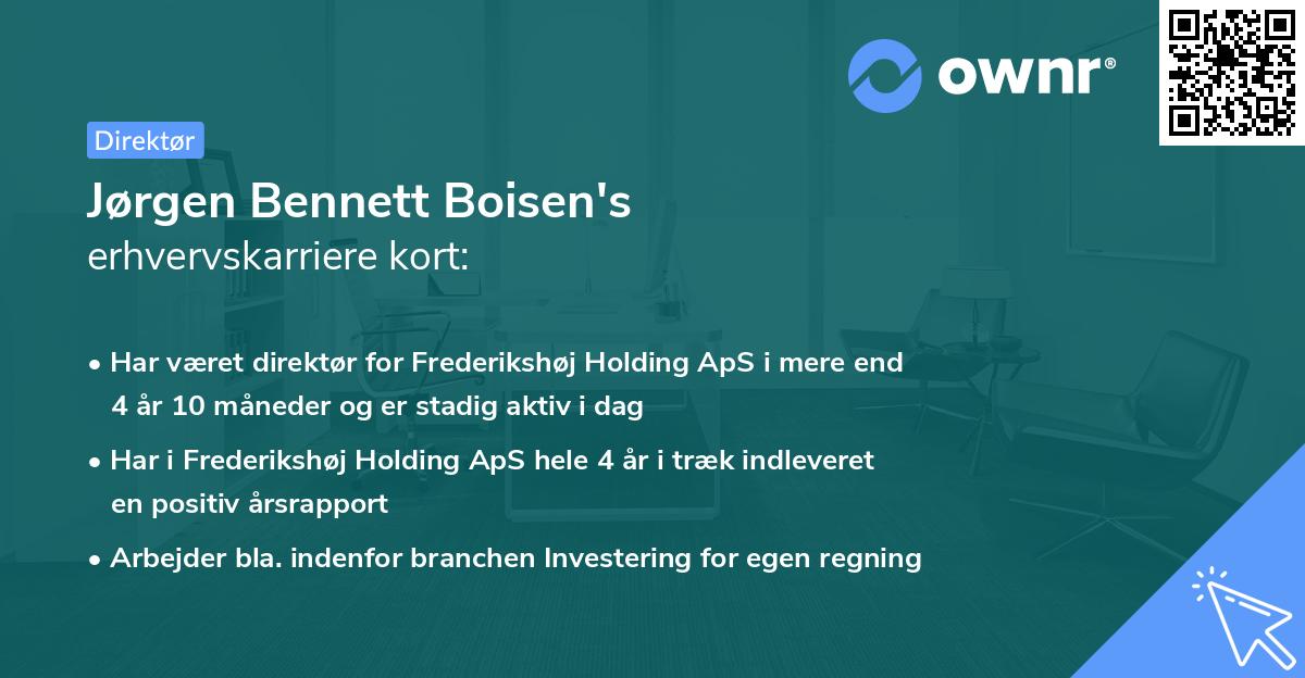 Jørgen Bennett Boisen's erhvervskarriere kort