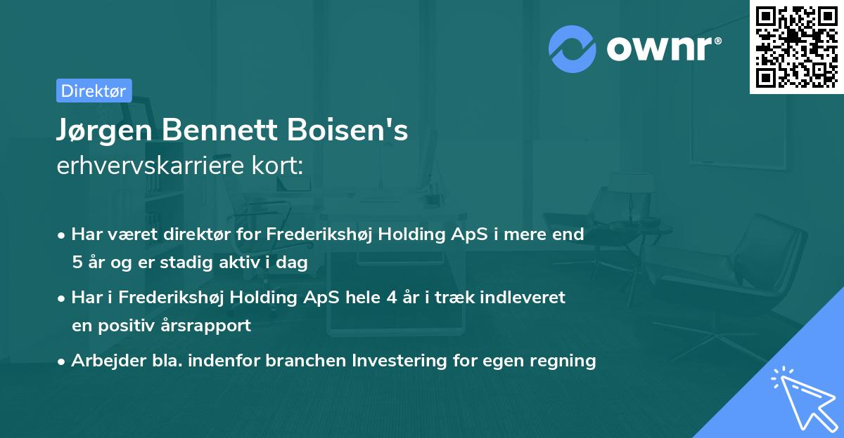 Jørgen Bennett Boisen's erhvervskarriere kort