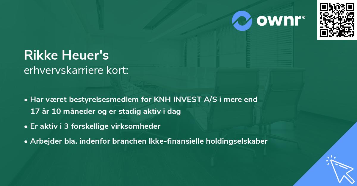 Rikke Heuer's erhvervskarriere kort
