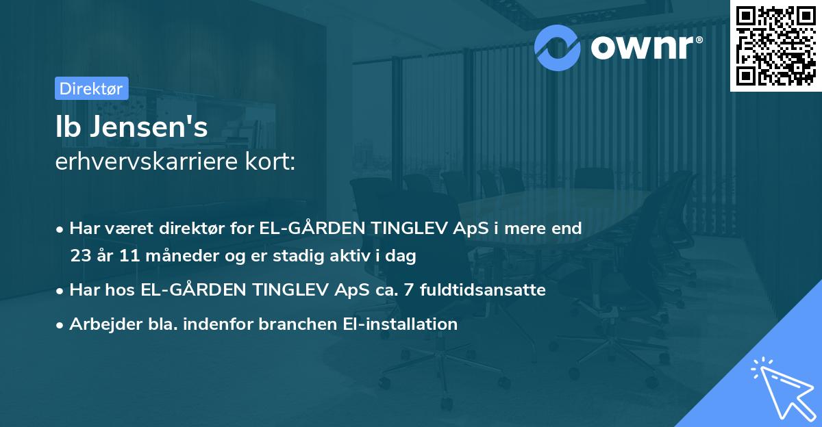 Ib Jensen's erhvervskarriere kort