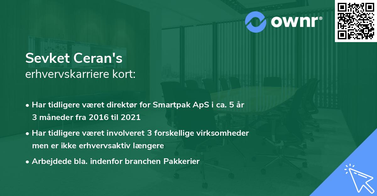 Sevket Ceran's erhvervskarriere kort