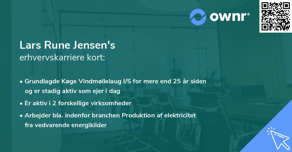 Lars Rune Jensen's erhvervskarriere kort