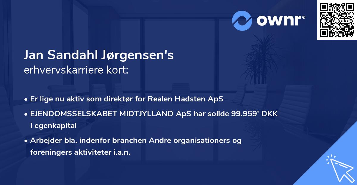 Jan Sandahl Jørgensen's erhvervskarriere kort