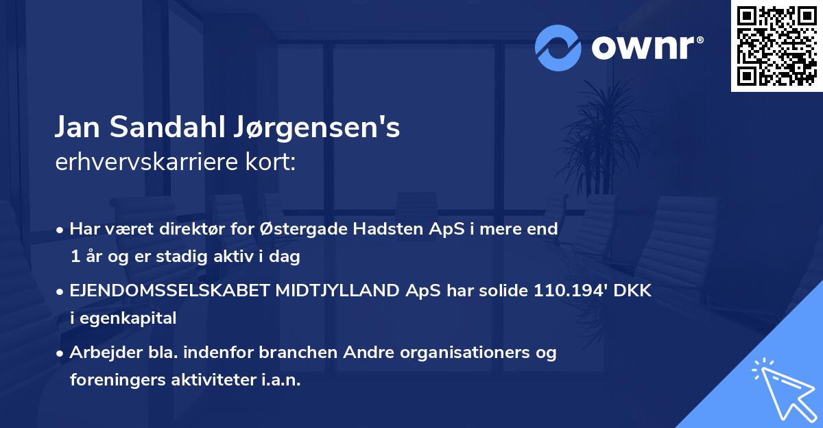 Jan Sandahl Jørgensen's erhvervskarriere kort